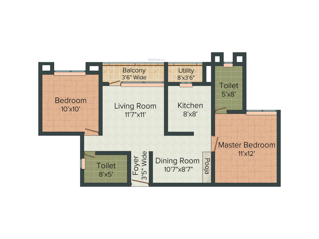 KG Signature City (2BHK+2T (1,050 sq ft) 1050 sq ft)