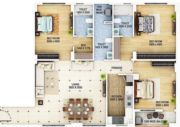 Signum Cloud 9 (3BHK+3T (1,690 sq ft) 1690 sq ft)