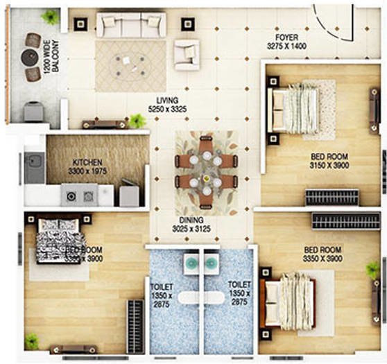 Signum Cloud 9 (3BHK+2T (1,428 sq ft) 1428 sq ft)