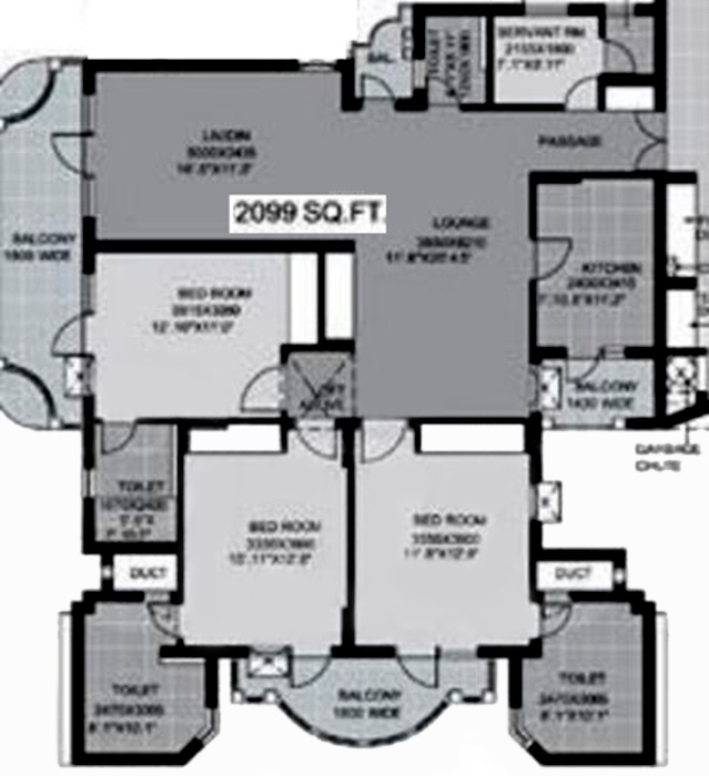 Unitech The Palms (3BHK+3T (2,099 sq ft) + Servant Room 2099 sq ft) Unitech The Palms (3BHK+3T (2,099 sq ft) + Servant Room 2099 sq ft)