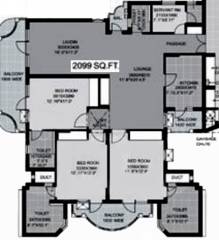 Unitech The Palms (3BHK+3T (2,099 sq ft) + Servant Room 2099 sq ft) Unitech The Palms (3BHK+3T (2,099 sq ft) + Servant Room 2099 sq ft)