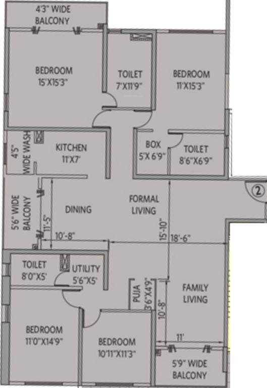 Siddha Galaxia 2 (4BHK+3T (2,760 sq ft) + Pooja Room 2760 sq ft)