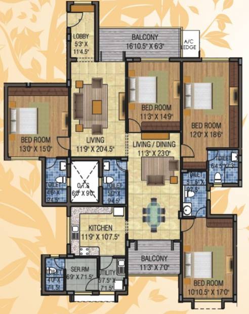 Kences Woods (4BHK+4T (2,643 sq ft) + Servant Room 2643 sq ft)