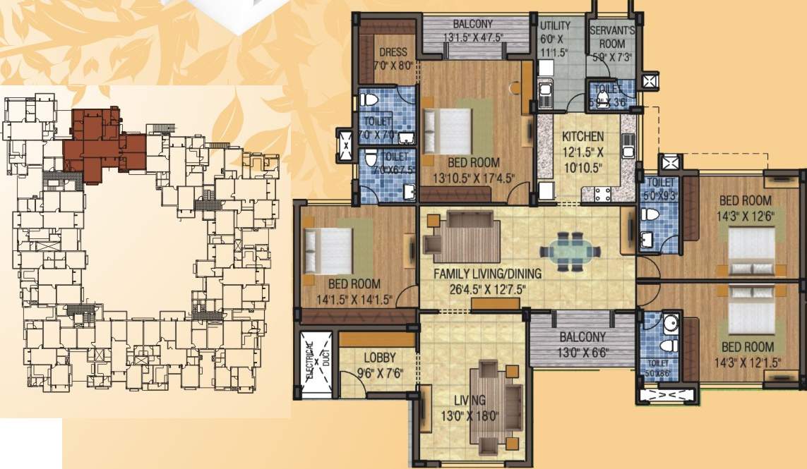 Kences Woods (4BHK+4T (2,744 sq ft) + Servant Room 2744 sq ft)