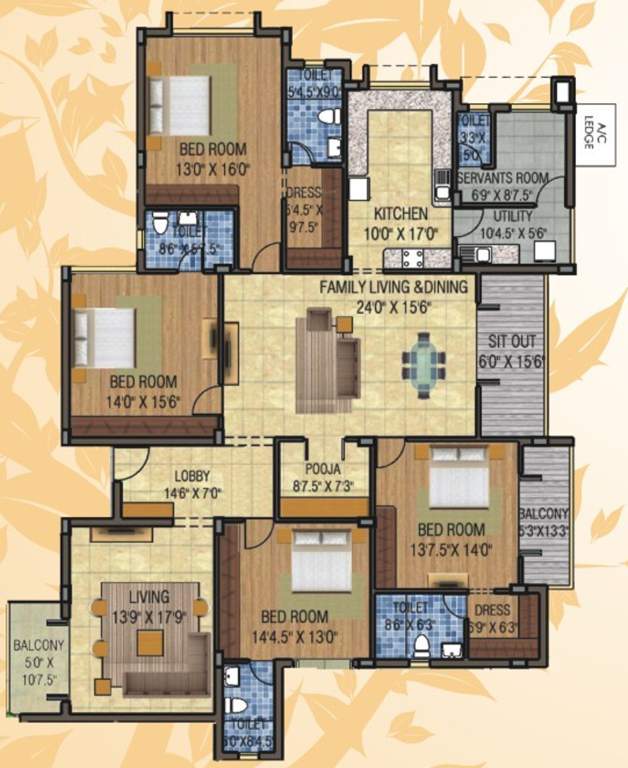 Kences Woods (4BHK+4T (3,125 sq ft) + Servant Room 3125 sq ft)