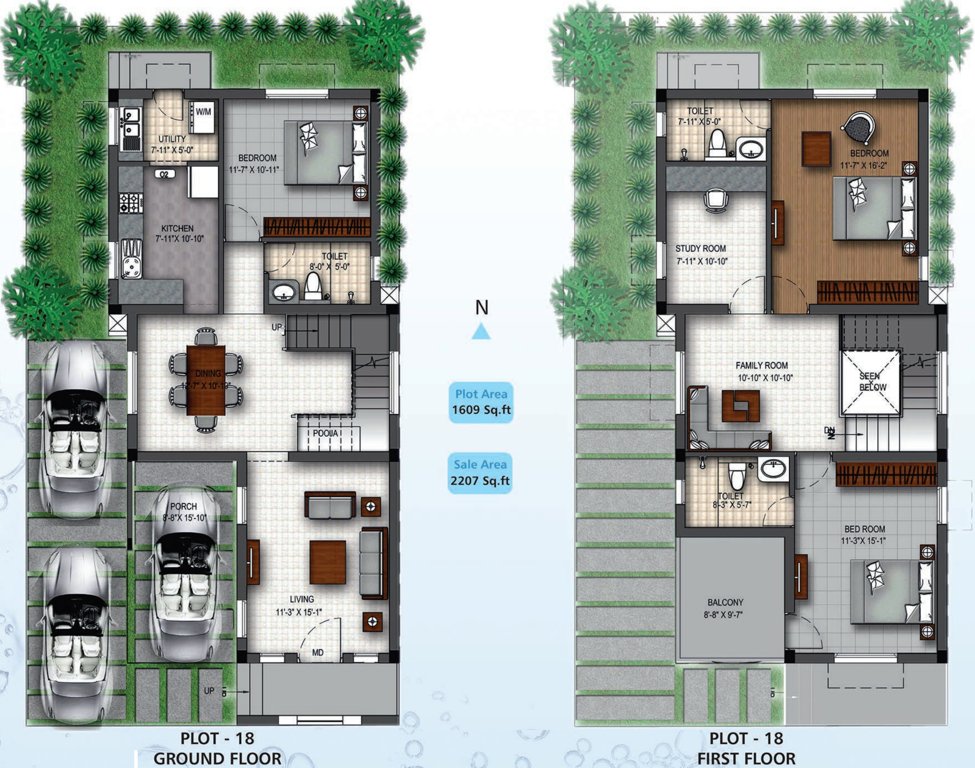 Navin Palm Fronds (3BHK+3T (2,207 sq ft) + Study Room 2207 sq ft)