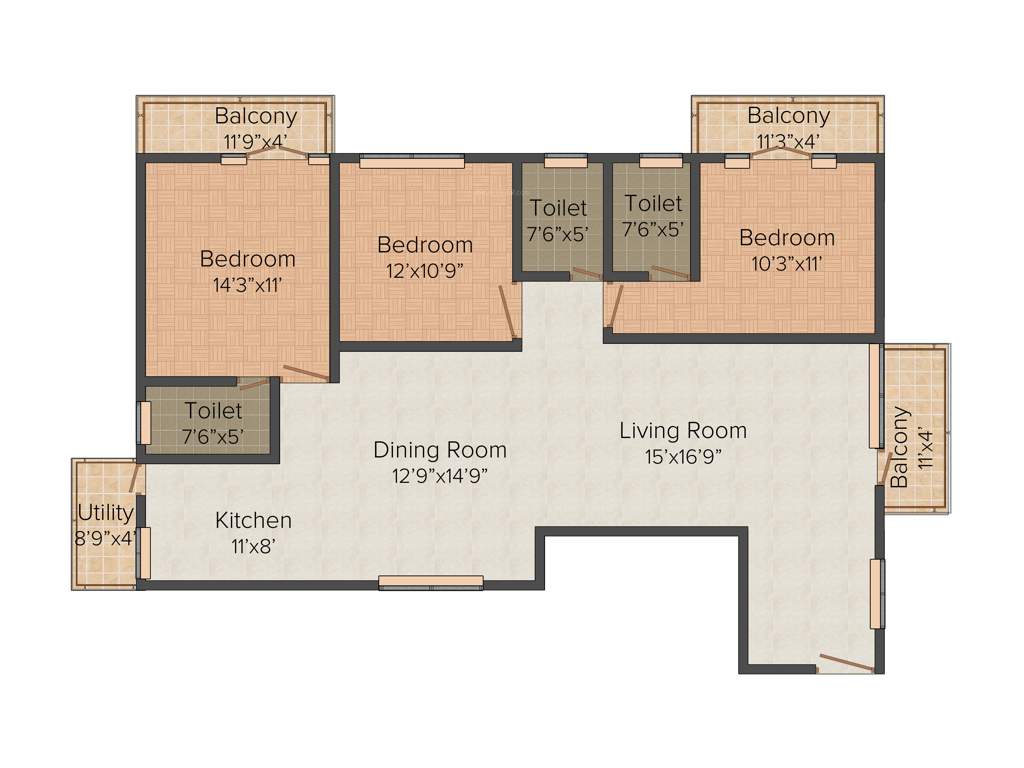 Saravana Esplanade (3BHK+3T (1,792 sq ft) 1792 sq ft)