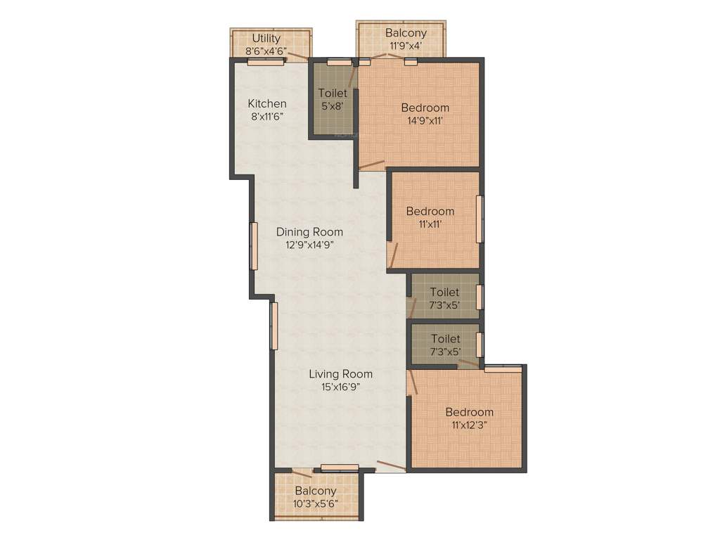 Saravana Esplanade (3BHK+3T (1,712 sq ft) 1712 sq ft)