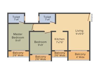 Shree Balaji Balaji Garden (2BHK+2T (860 sq ft) 860 sq ft)