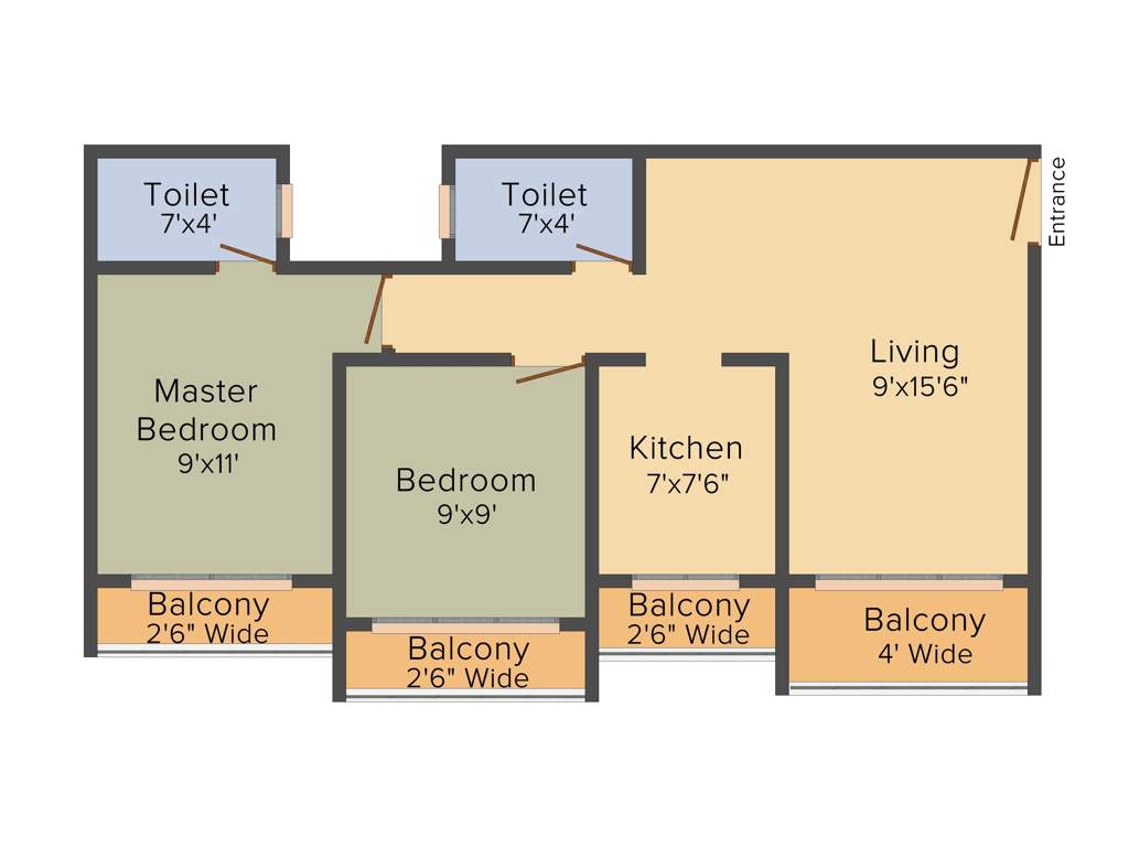 Shree Balaji Balaji Garden (2BHK+2T (860 sq ft) 860 sq ft)