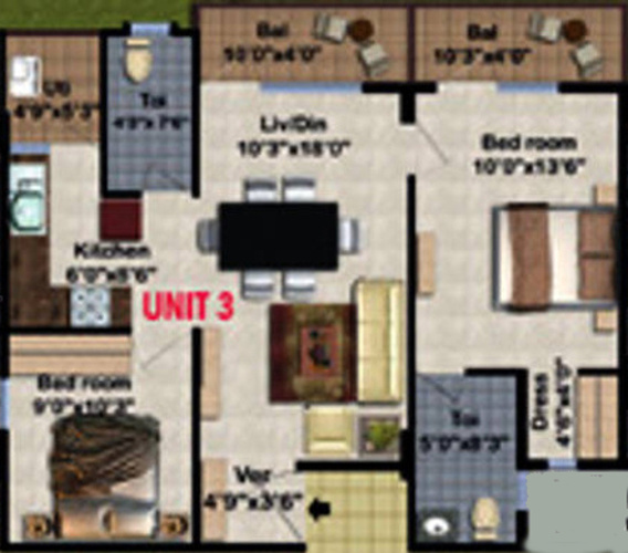 Tirumala RK Paramount (2BHK+2T (960 sq ft) 960 sq ft) Tirumala RK Paramount (2BHK+2T (960 sq ft) 960 sq ft)