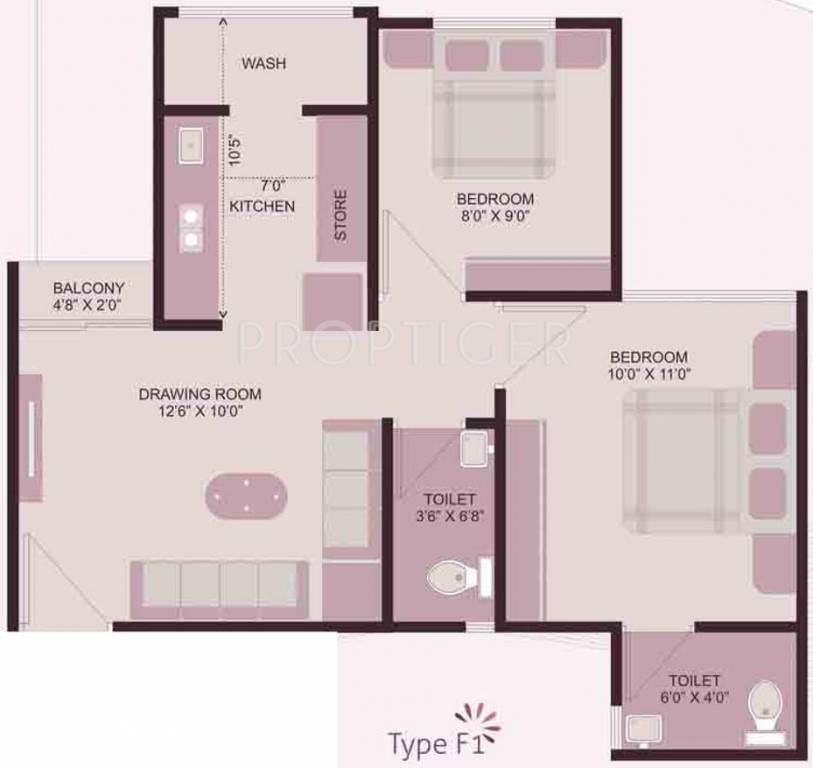 Swagat Blossom (2BHK+2T (981 sq ft) 981 sq ft) Swagat Blossom (2BHK+2T (981 sq ft) 981 sq ft)