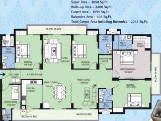 Purvanchal Kings Court (4BHK+4T (3,050 sq ft) + Servant Room 3050 sq ft)