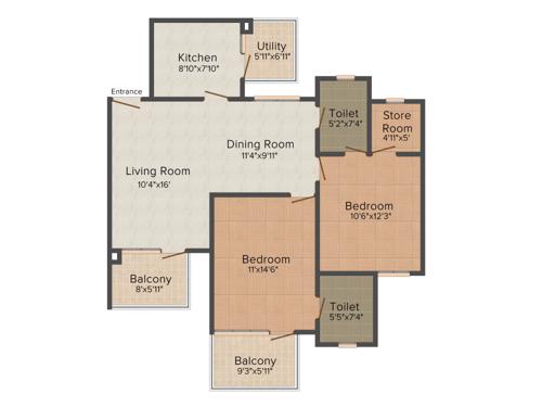 Astrum La Regencia (2BHK+2T (1,208 sq ft) 1208 sq ft)