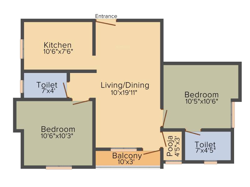 Vishnu Ayyan Homes (2BHK+2T (950 sq ft) + Pooja Room 950 sq ft)