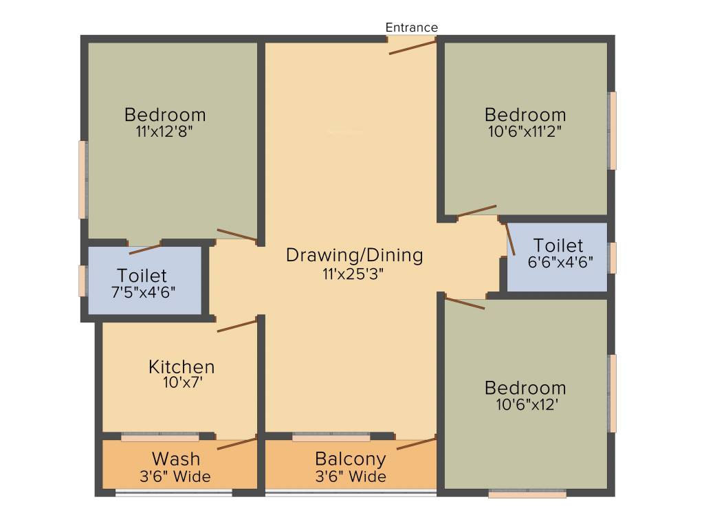 Amana Exotica (3BHK+2T (1,225 sq ft) 1225 sq ft) Amana Exotica (3BHK+2T (1,225 sq ft) 1225 sq ft)