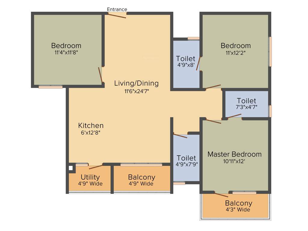 CMRS Mulberry Mist (3BHK+3T (1,370 sq ft) 1370 sq ft)