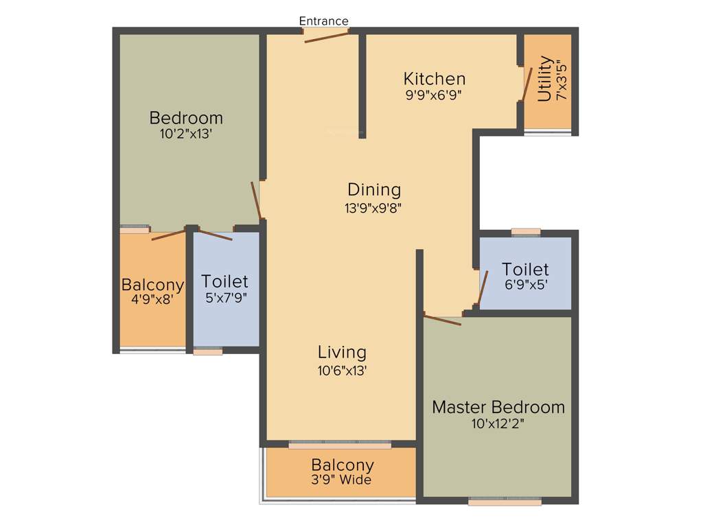 CMRS Mulberry Mist (2BHK+2T (1,180 sq ft) 1180 sq ft)