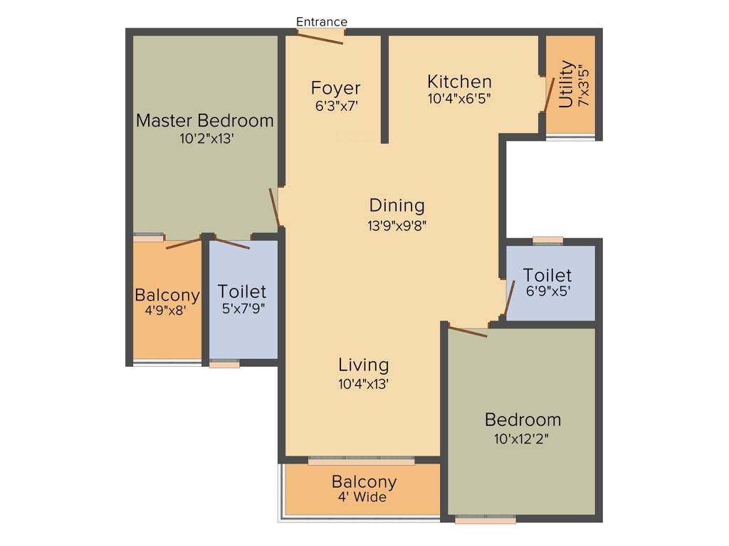 CMRS Mulberry Mist (2BHK+2T (1,100 sq ft) 1100 sq ft)