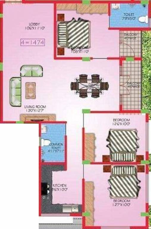 CMRS Oasis (3BHK+2T (1,474 sq ft) 1474 sq ft) CMRS Oasis (3BHK+2T (1,474 sq ft) 1474 sq ft)