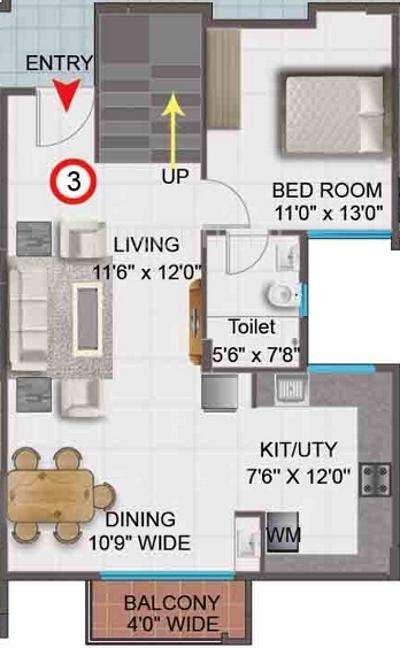 Sumukha Kalpavruksha (3BHK+3T (1,834 sq ft) 1834 sq ft)