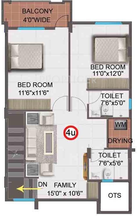 Sumukha Kalpavruksha (3BHK+3T (1,975 sq ft) 1975 sq ft)