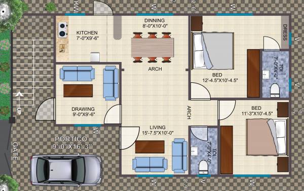 Dream Enclave (2BHK+2T (1,110 sq ft) 1110 sq ft)