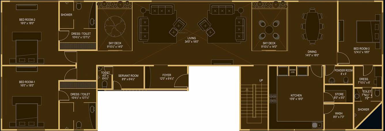 Avadh Orlena (5BHK+5T (11,000 sq ft)   Servant Room 11000 sq ft)