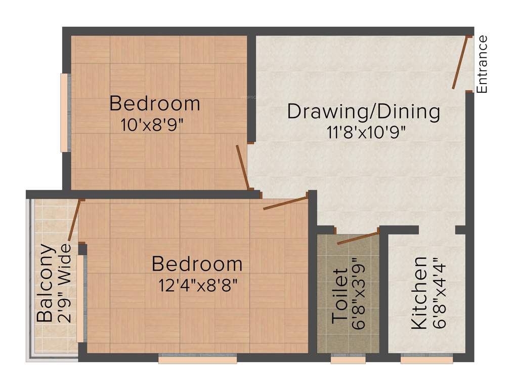 Karunamoyee Riverside Greenwood (2BHK+1T (610 sq ft) 610 sq ft)