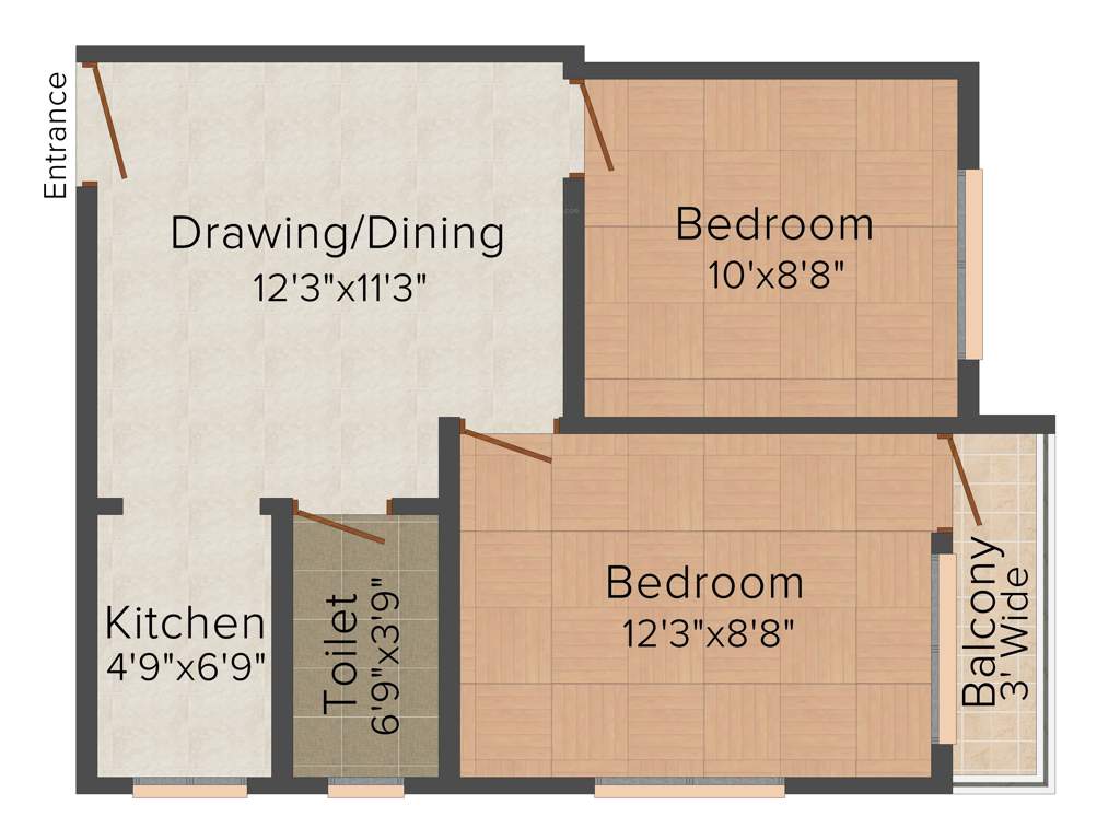 Karunamoyee Riverside Greenwood (2BHK+1T (626 sq ft) 626 sq ft)