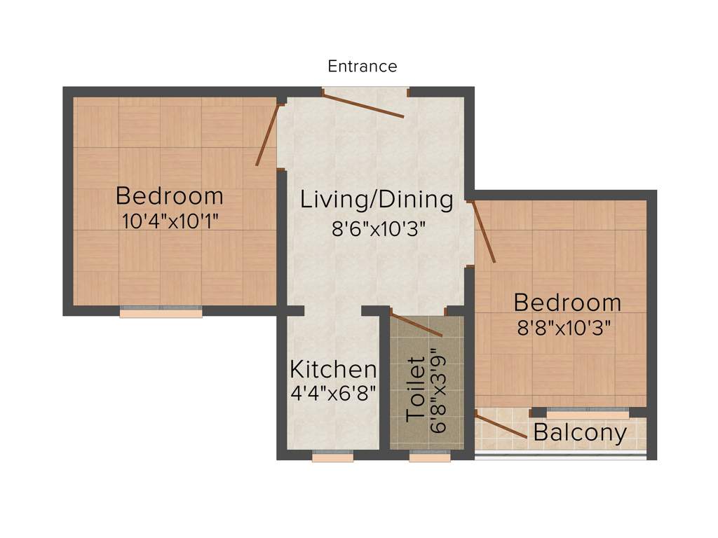 Karunamoyee Riverside Greenwood (2BHK+1T (550 sq ft) 550 sq ft)