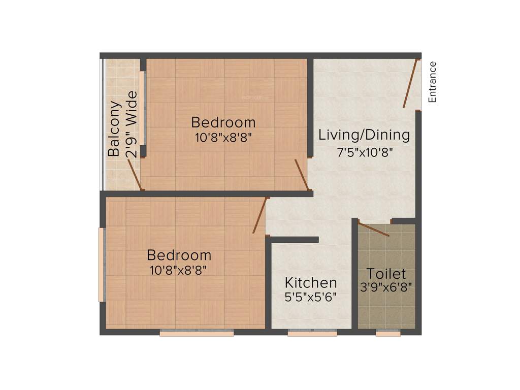 Karunamoyee Riverside Greenwood (2BHK+1T (552 sq ft) 552 sq ft)