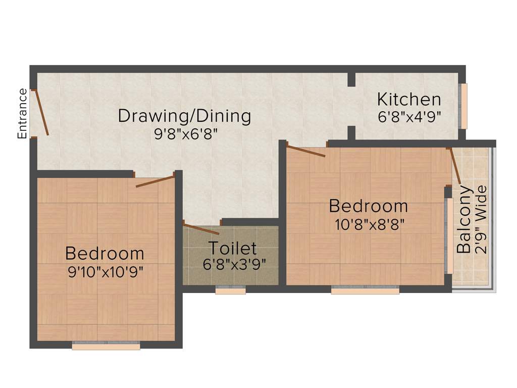 Karunamoyee Riverside Greenwood (2BHK+1T (665 sq ft) 665 sq ft)