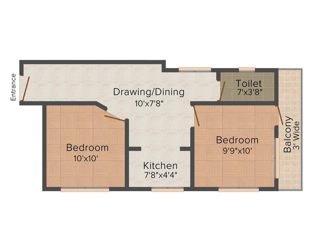 Karunamoyee Riverside Greenwood (2BHK+1T (687 sq ft) 687 sq ft)