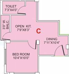 Jupiter Suvo Lakshmi Apartment (1BHK+1T (484 sq ft) 484 sq ft)