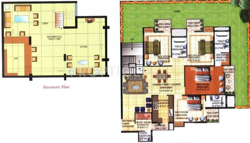 Amrapali Grand (4BHK+4T (2,450 sq ft) + Servant Room 2450 sq ft)