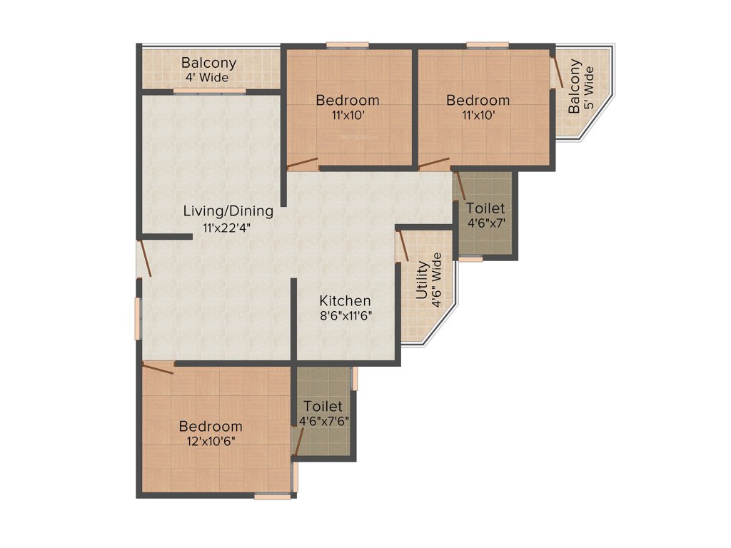 DS DSMAX SUNRISE (3BHK+2T (1,475 sq ft) 1475 sq ft)