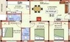 Mettupakkam MF Sanskriti Floor Plan (3BHK+2T)