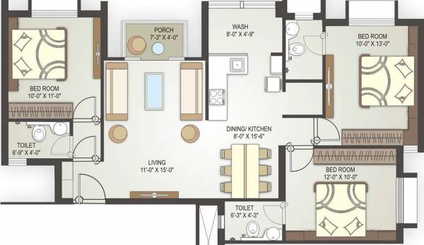 Avadh Lifestyle (3BHK+3T (1,100 sq ft) 1100 sq ft)