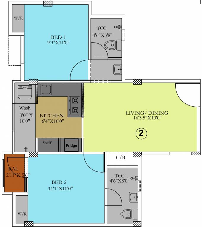 Shantiniketan Vega (2BHK+2T (777 sq ft) 777 sq ft) Shantiniketan Vega (2BHK+2T (777 sq ft) 777 sq ft)