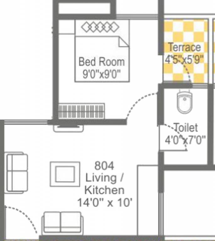 Garve Silver Treasure (1BHK+1T (387 sq ft) 387 sq ft)