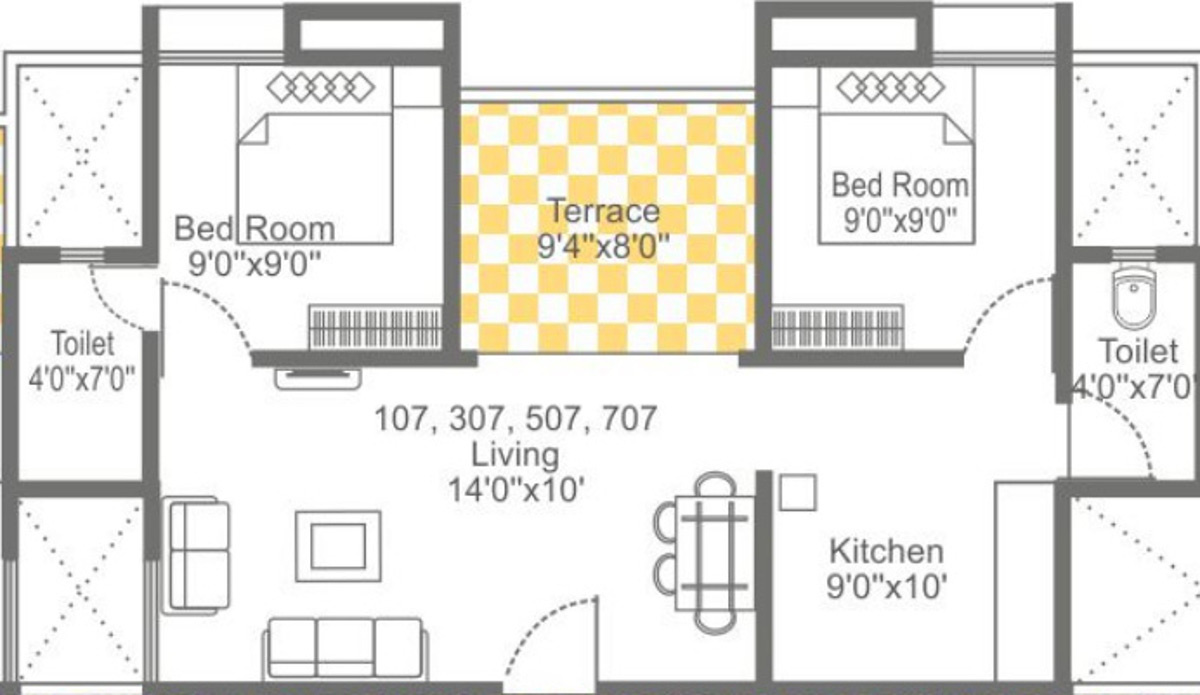 Garve Silver Treasure (2BHK+2T (815 sq ft) 815 sq ft) Garve Silver Treasure (2BHK+2T (815 sq ft) 815 sq ft)