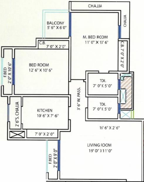 Prescon Prestige Residency (2BHK+2T (870 sq ft) 870 sq ft)