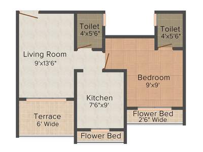 670 Sq Ft 1 Bhk Floor Plan Image Sukhwani Associates Gracia Available For Sale Proptiger Com