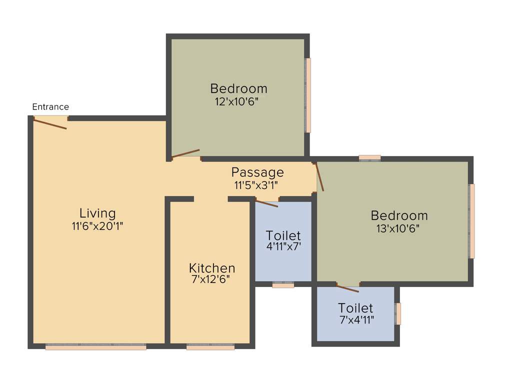 Mayfair Legends (2BHK+2T (741 sq ft) 741 sq ft)