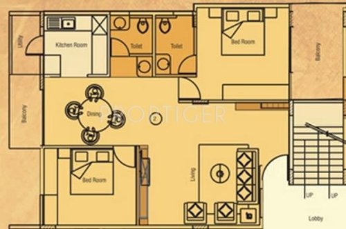 Nakshatra Platinum Picassa (2BHK+2T (1,120 sq ft) 1120 sq ft)