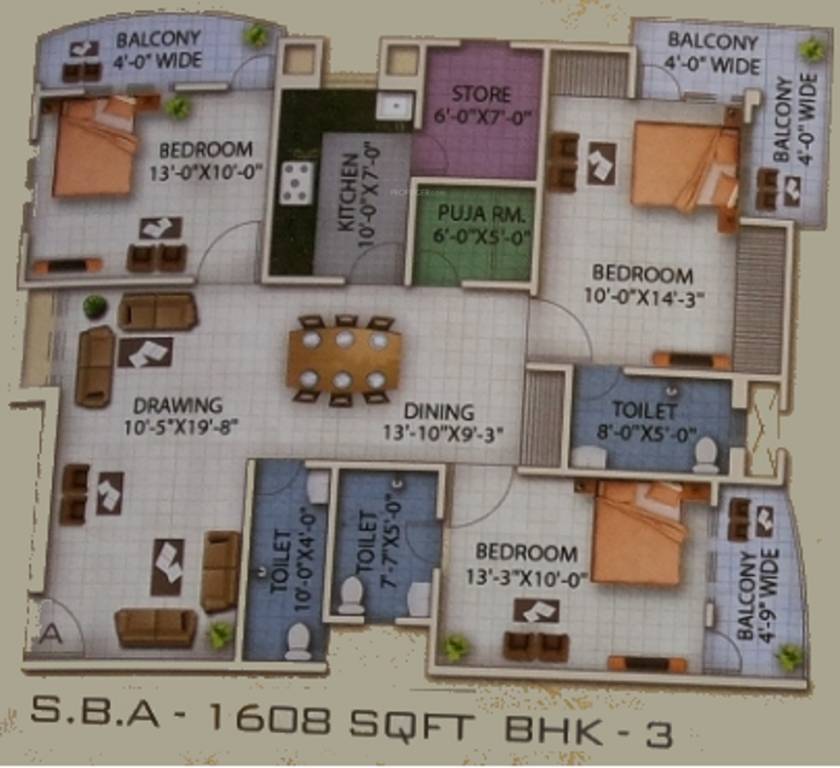 Vasudeva Realty Blue Sapphire (3BHK+3T (1,608 sq ft) Pooja Room 1608 sq ft) Vasudeva Realty Blue Sapphire (3BHK+3T (1,608 sq ft) Pooja Room 1608 sq ft)