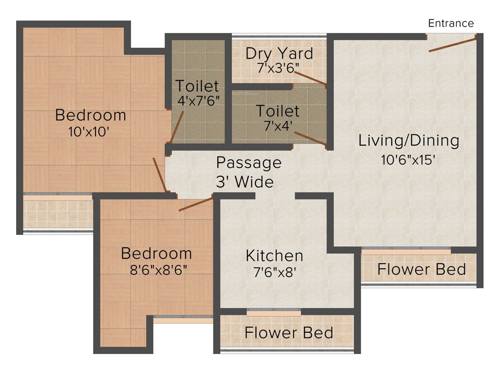 Sunrise Glory (2BHK+2T (910 sq ft) 910 sq ft)