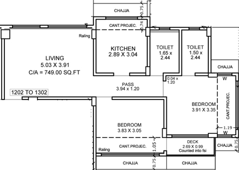 Vub Shree Sati Ashish Co Op Housing Society (2BHK+2T (749 sq ft) 749 sq ft)