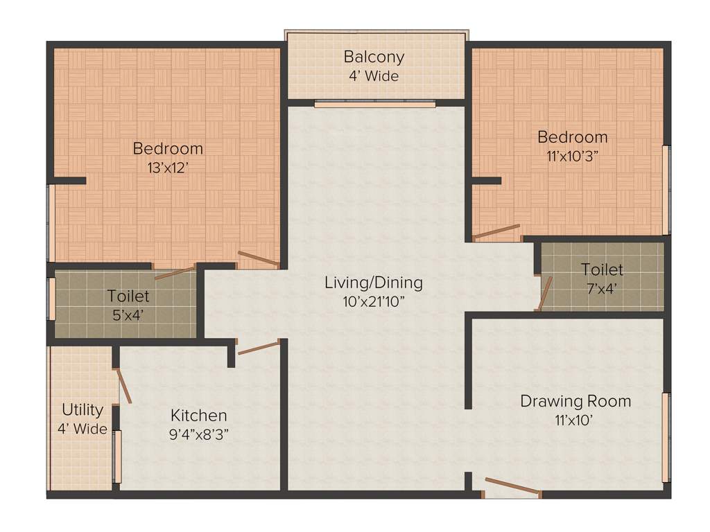 Avantika Sindhu (2BHK+2T (1,184 sq ft) 1184 sq ft)